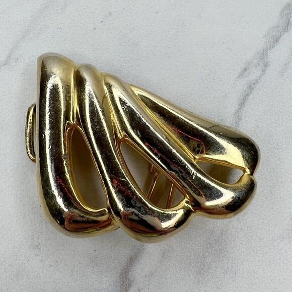 Gold Tone Abstract Wing Belt Buckle Piece - Picture 1 of 9